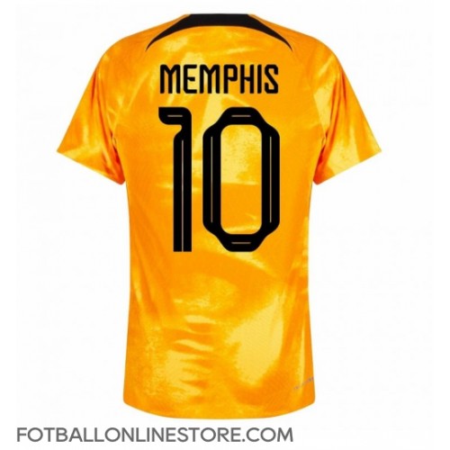 Billige Nederland Memphis Depay #10 Hjemmetrøye VM 2022 Kortermet
